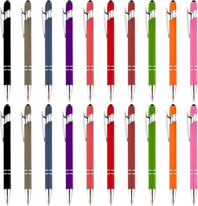 Dailygoods- Balpennen 100 Stuks - Ergonomische Kulli - Touchpen - 10 Kleuren - Gekleurde Etuis - Perfect voor Kantoor en Huishouden - Schrijfgerei