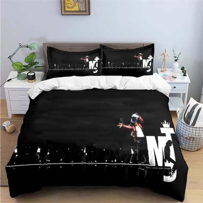 Exquise Mode M-Michael-Jackson Beddengoedset met Print Dekbedovertrek Dekbed Bed Jeugd Kinderen Meisje Jongens Verjaardagscadeau 210X210cm-3pcs