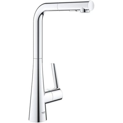 GROHE Zedra Keukenkraan - Uittrekbare sproeikop - 2 straalstanden - 360 graden draaibaar - Chroom - 32553002