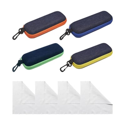 Dailygoody - Harde brillenkoker - Beschermhoesjes - Duurzaam en stijlvol - Blauw, groen, oranje, geel - Reisbrillen - Uniseks volwassenen