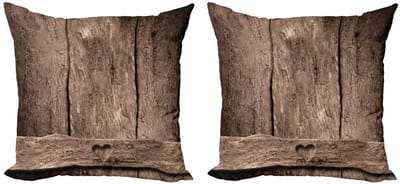 ABAKUHAUS Primitive Land Kussenhoes Set 2x50x50 cm – Dubbelzijdig – Umber