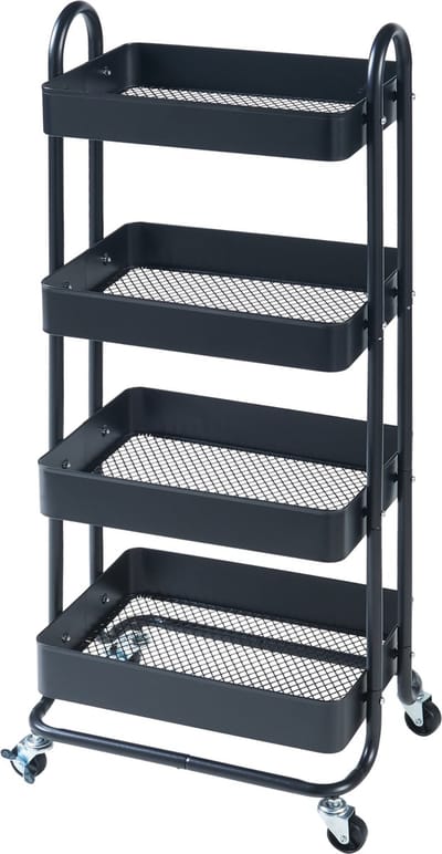 Keukentrolley Pyhäntä met 4 manden 103,5x46x35 cm zwart [en.casa]