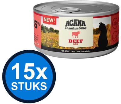 15x Acana - Premium Pate Cat Beef - Kattenvoer Natvoer - 85 g