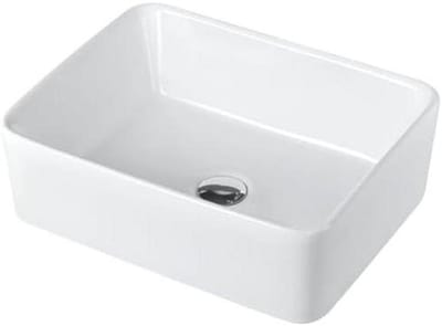 Badkamerwastafel Keramiek - Wastafelkom Opbouw - Badkamer Verfraaien - Glad Krasbestendig Oppervlak - 48x37x13.5 cm - Wit