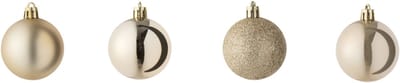 J-Line kerstbal - kunststof - champagne - doos van 40