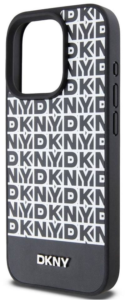 DKNY Repeat Bottom Stripe Back Case (MagSafe Compatible) - Geschikt voor Apple iPhone 14 Pro (6.1") - Zwart