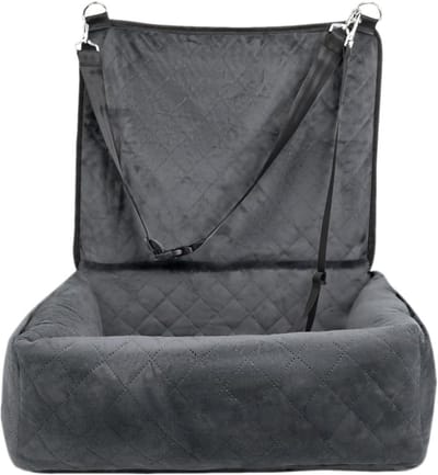 Huisdier autostoel - Reisstoel puppy - Veilig reizen - Trillingsdempende basis - 61 x 51 x 51 cm - Grijs