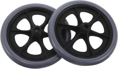 Rolstoelwielen Set - Vervangende Banden - Soepel Rijden - Robuuste Constructie - 19 cm Diameter - Grijs