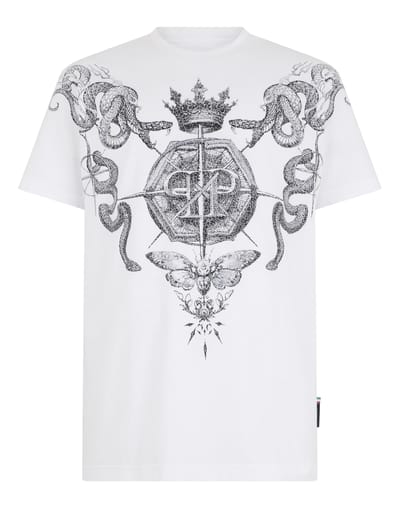 Round Neck T-Shirt Wind Rose Tattoo
