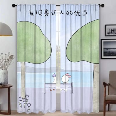 Gordijnen voor Woonkamer Gordijn voor Kamer 2 Panelen Warm Vrolijk Kleine Dingen Halloween Decoratie Huis Interieur Gordijnen Scheidingswand W50xH70cmx2pcs-CL