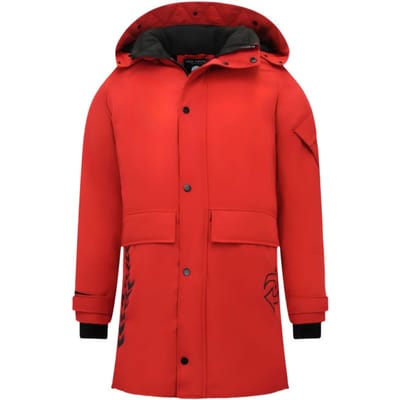 Heren Winterjassen Volwassen - Heren Parka - Gewatteerde Jassen - 9803 - Rode Jas