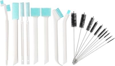 Multifunctionele Schoonmaakborstel Set met 18 Stukken - Borstels voor Flessen, Raamgroeven en Keuken- en Badkamerschoonmaak