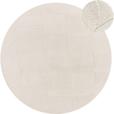 Modern tapijt Tokko crème 120 cm rond