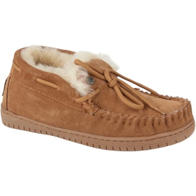 Warmbat Bunya suede cognac dames pantoffel (gesloten hiel)