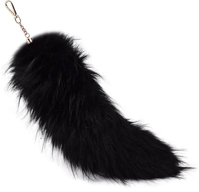 Vossenstaart - Milieuvriendelijke bonthanger - Bontaccessoire - Tashanger voor dames - Autosleutelhanger-Stijl 15 40cm
