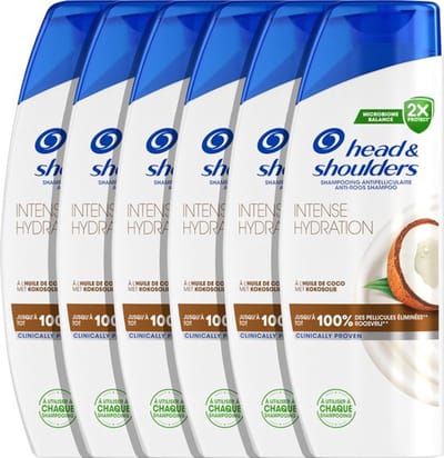 Head & Shoulders Intense Hydration - Anti-Roos Shampoo - Met Kokosolie - Voordeelverpakking - 6 x 330 ml