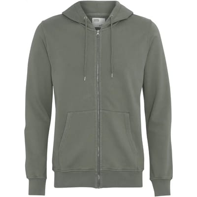 Hooded sweatshirt met rits Colorful Standard Classic Organic dusty olive
