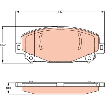 Remblokset TRW GDB2268, voor