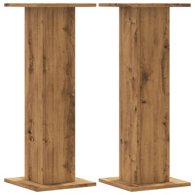 vidaXL - Plantenstandaards - 2 - st - 30x30x80 - cm - hout - artisanaal - eiken