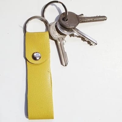 Toetie & Zo Handgemaakte Leren Sleutelhanger - Geel - Sleutelkoord - Sleutelhouder - Leder - Handgemaakt