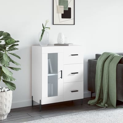 vidaXL - Dressoir - 69,5x34x90 - cm - bewerkt - hout - wit