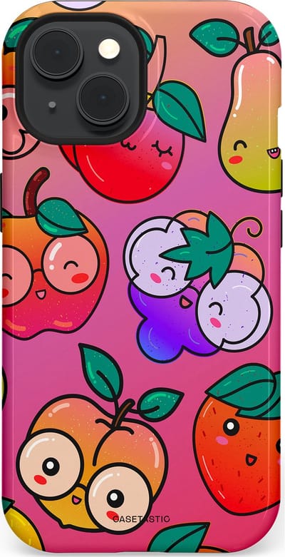Casetastic Hoesje Geschikt voor Apple iPhone 15 Magsafe - Stijlvolle Beschermende Duo-layer Case - Fruitige Grapjes
