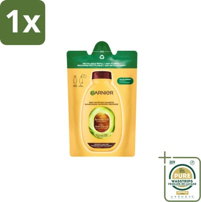 1 x Garnier - Loving Blends - Shampoo Refill - Avocado Olie & Shea Boter - Zeer Droog, Golvend of Krullend Haar - 250 ml- Avocado Olie - Shea Boter - Droog Haar - Krullend Haar - Shampoo Refill