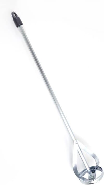 Mortelmixer Mengstaaf - Roerstaaf Lak - Materiaal Mengen - Verzinkt Staal - 60 x 400 mm - Zilverkleurig