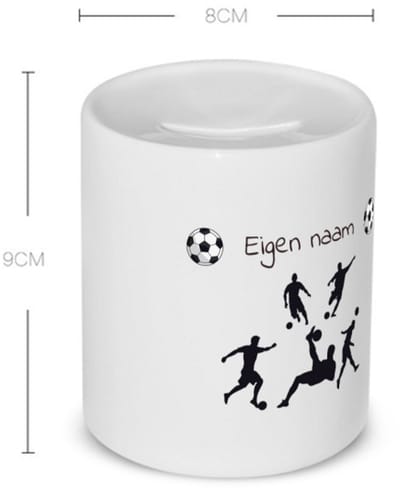 Akyol - voetbal met eigen naam - Spaarpot - Voetbal - liefhebber - cadeau - verjaardag - geschenk - gepersonaliseerd - jongens en meisjes - 350 ML inhoud