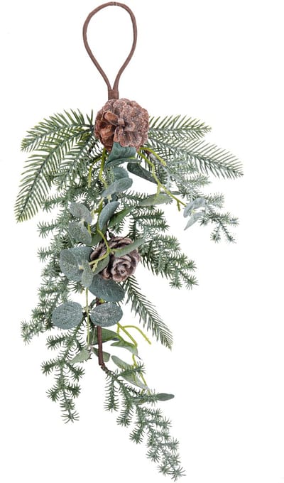 ARTYFETES - Kersthangdecoratie van dennen en eucalyptus 53 cm met dennenappels