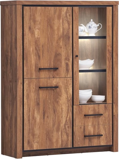 Belfurn - Vitrinekast Ensor 125cm met LED in acacia decor