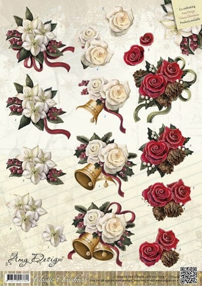 Christmas Flowers - Classic Christmas 3D-Knipvel Amy Design 1 stuks