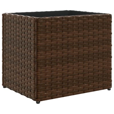 vidaXL - Plantenbak - 36x30x32 - cm - poly - rattan - bruin