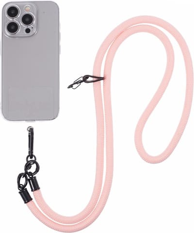 Coverup Crossbody Telefoonkoord 120cm met Sleutelhanger - 8mm Nylon Koord - Pink