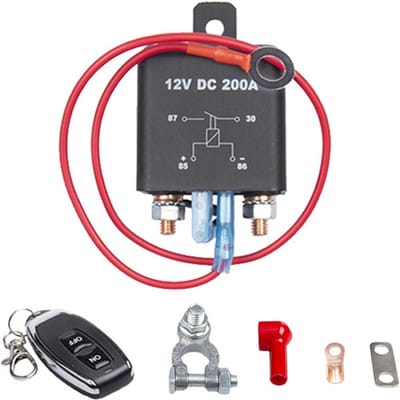 12V DC 200A externe batterij-ontkoppelingsschakelaar, voorkomen dat de batterij leegloopt Batterijschakelaar-isolator aan uit 1  pcs zwart
