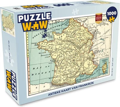 Puzzel Antieke kaart van Frankrijk - Legpuzzel - Puzzel 1000 stukjes volwassenen