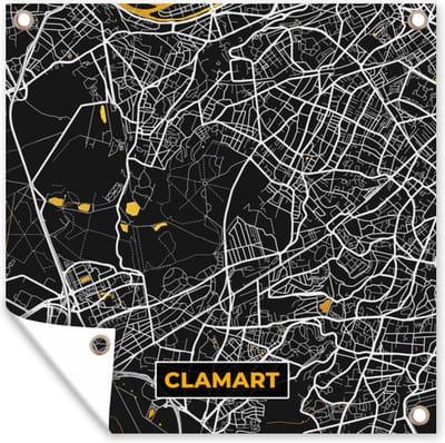 Tuin poster Plattegrond - Clamart - Stadskaart - Frankrijk - Kaart - 200x200 cm - Tuindoek