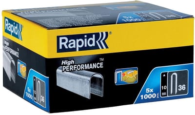 Tacker nieten Type 36, 10mm nietjes voor klemmen en kabelbevestiging (5x1000 stuks)