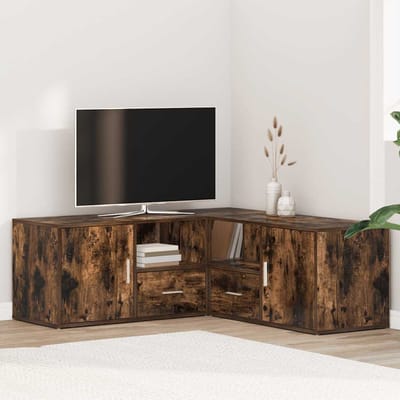 vidaXL - Hoekkast - 200x40x45 - cm - bewerkt - hout - gerookt - eikenkleurig