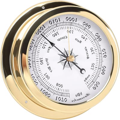 Messing Barometer - Luchtdrukmeter Weer - Weer Bepalen - Hoge Nauwkeurigheid - 47 Inch - Wit Goud
