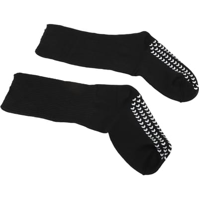 1 paar Brede Sokken Hoge Stretch Gebreide Sokken Niet Knellende Sokken met Grepen voor Mannen Vrouwen Zwart LXL S M gray