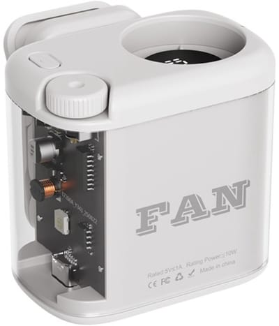 Tailleventilator - Draagbare Ventilator - 100 Snelheden - Digitaal Display - 1800 mAh - Bladloos - Met Transparante Clip - 6-8 Uur - Wit