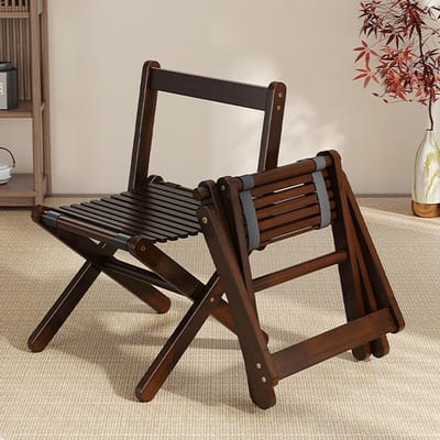 Houten Buitenstoelen - Set van 2 - Genieten van de tuin - Handgemaakt teakhout - 38x34x63.5 cm - Walnoot