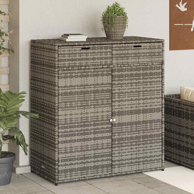 vidaXL - Tuinkast - 105x55x113 - cm - poly - rattan - grijs