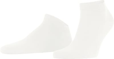 FALKE ClimaWool kort eenkleurig wol lyocell sneakersokken enkelsokken heren wit - maat 41-42