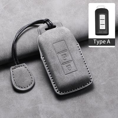 Housse de protection en cuir pour clé de voiture intelligente Mitsubishi Xpander Outlander Pajero L200 Asx Eclipse Montero Cross Soft Lancer Mirage Sport gray
