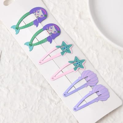 Haarspeldjes voor Kinderen 'Onder de Zee' - Metalen Haarclips - 6 Stuks