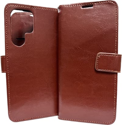 Bookcase Geschikt voor: Samsung Galaxy S22 Ultra Bruin - portemonnee hoesje - ZT Accessoires