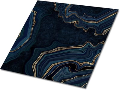 Tulup PVC Tegels - Donker Stijlvol Patroon Vinyl Tegels - 30 cm x 30 cm - Veelkleurig Vinyl Wandtegels - Set van 9 - Vinyl Tegels Zelfklevend - Marmer Plaktegels - Wand PVC Tegels - Plaktegels keuken en Badkamer