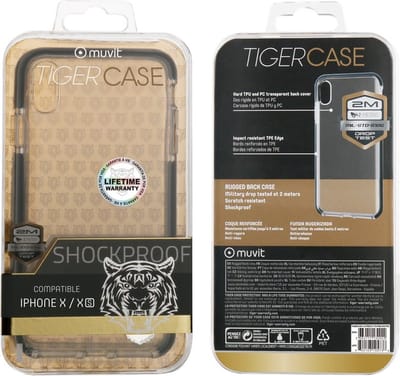 Muvit, Hoes Geschikt voor Apple iPhone X/XS versterkt 2M in TPU, Transparant